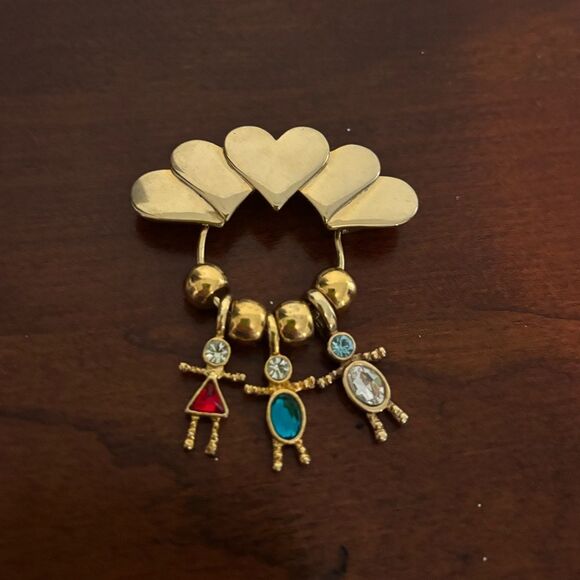 Vintage Jewelry - Mom or Grandma of 3 Brooch